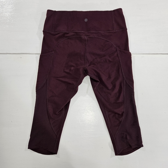 Athleta maroon capri leggings women's size medium - Picture 3 of 12